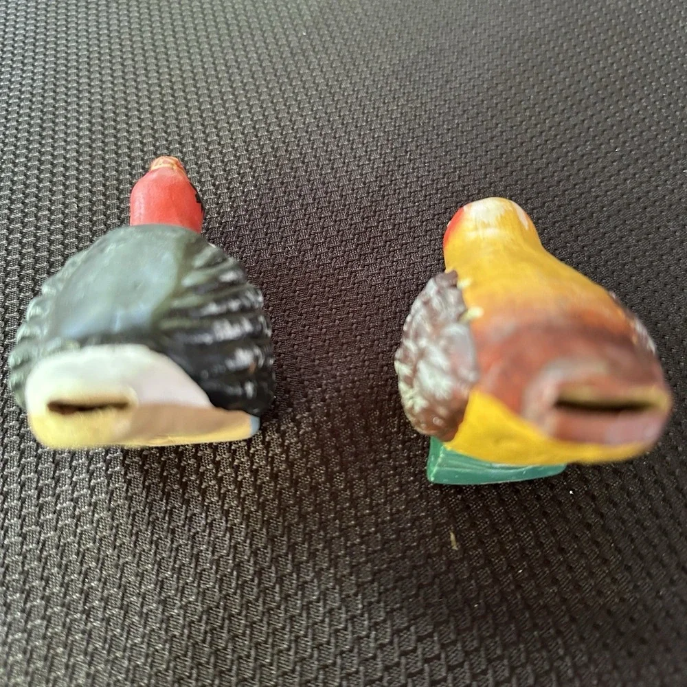 Lot of 2‎ Water Bird Whistles Peru Wood Handmade Hand Painted Colorful